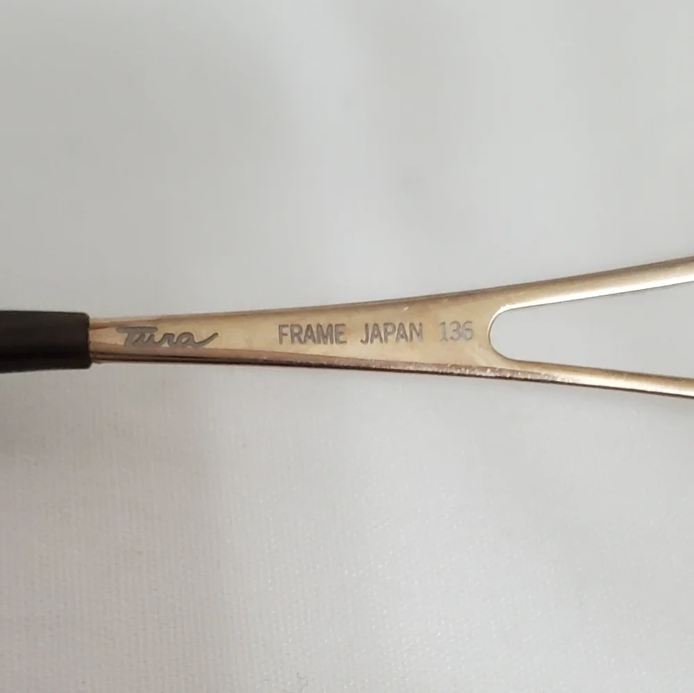 Brand New 90's Vintage Dead Stock Tura 406 Gold Tone & Taupe Eyeglasses